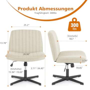Comfortable CUANBOZAM Armless Chair for Home or Office