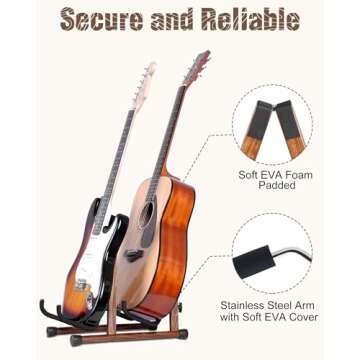 Stylish Musbeat Double Guitar Stand for All Guitars