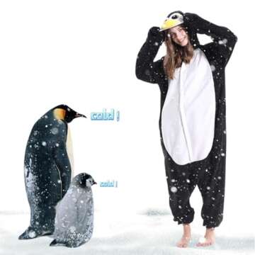 vavalad Adult Penguin Costume Cosplay Onesie for Cozy Fun