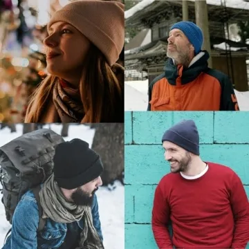 PFFY Unisex Knitted Beanie Hats for Winter Comfort