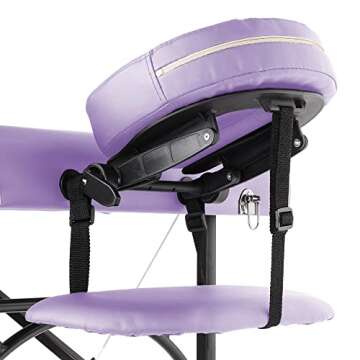 Saloniture Professional Portable Lightweight Tri-Fold Massage Table with Aluminum Legs - Includes He...