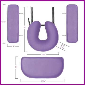 Saloniture Professional Portable Lightweight Tri-Fold Massage Table with Aluminum Legs - Includes Headrest, Face Cradle, Armrests and Carrying Case, Lavender