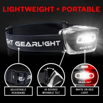 GearLight 2Pack LED Headlamps - Adjustable Bright Flashlight