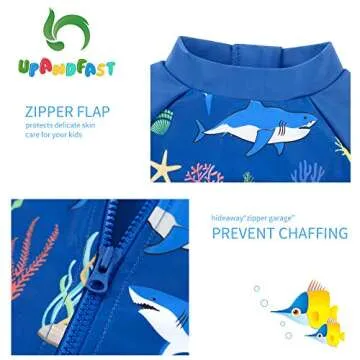 upandfast Baby Toddler Swimsuit with Sun Hat UPF 50+
