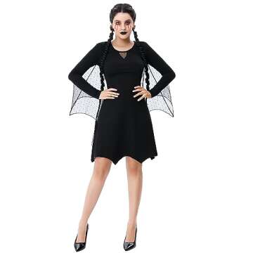 KOJOOIN Women's Halloween Bat Swing Velvet Jumpsuit