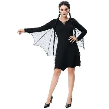 KOJOOIN Women's Halloween Bat Swing Velvet Jumpsuit