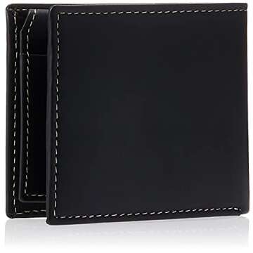 Timberland Men's Leather Wallet with Attached Flip Pocket, Black (Hunter), One Size