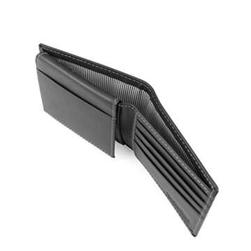 Timberland Men's Leather Wallet with Flip Pocket - Black