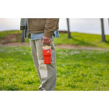 Stanley IceFlow Stainless Steel Tumbler - Vacuum Insulated Water Bottle for Home, Office or Car Reusable Cup with Straw Leak Resistant Flip Cold for 12 Hours or Iced for 2 Days, Tigerlily, 20OZ