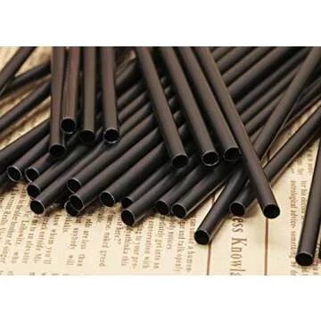 Tupalizy 100PCS Black Plastic Straws for Drinks
