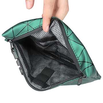 FIREDOG Smell Proof Bags with Lock, Carbon Lined Odor Proof Pouch Case Container for Travel Storage, 6.5x9.5 Inch (Green)