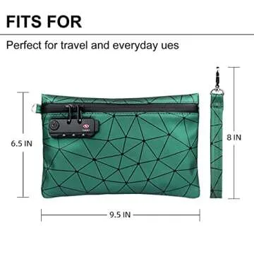 FIREDOG Smell Proof Bags with Lock, Carbon Lined Odor Proof Pouch Case Container for Travel Storage, 6.5x9.5 Inch (Green)