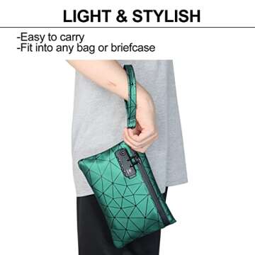 FIREDOG Smell Proof Bags with Lock, Carbon Lined Odor Proof Pouch Case Container for Travel Storage, 6.5x9.5 Inch (Green)