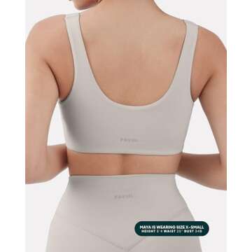 PAVOI ACTIVE Yoga Sports Bras for Women | High Support Low Scoop Neck Low Impact Gym Bra with Removable Pads | FlexFlow - X-Large, Moonstruck