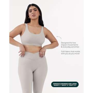 PAVOI ACTIVE Yoga Sports Bras for Women | High Support Low Scoop Neck Low Impact Gym Bra with Removable Pads | FlexFlow - X-Large, Moonstruck