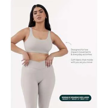 PAVOI ACTIVE Yoga Sports Bras for Women | High Support Low Scoop Neck Low Impact Gym Bra with Removable Pads | FlexFlow - X-Large, Moonstruck