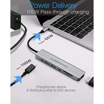 INNOMAX 7 in 1 USB C Hub with 4K HDMI and Power Delivery