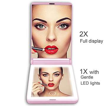 ONELAS LED Lighted Compact Mirror – Perfect for Travel, Makeup, Gifts!