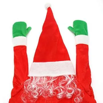 YEAHBEER 4.92 FT Christmas Hanging Santa Claus,Christmas Outdoor Decoration for Gutter or Roof/Chimney/Tree/Porch