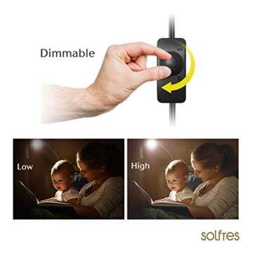 Solfres Headboard Reading Light - No Drill Dimmable Lamp