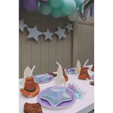 Fun Express Cowboy Hat Cups with Lids & Straw - 4" Cups (15 oz) with 7.5" Straws - Add Western Flair to Your Party with 12 Kid Cups with Lids