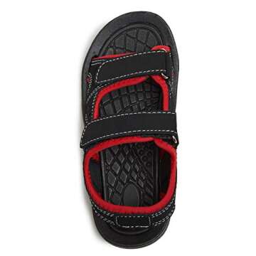 Skysole Boys Double Adjustable Strap Lightweight Slippers, Red, 11-12 Little Kid