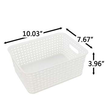 Kiddream Set of 6 Plastic Weave Storage Baskets - Stylish Pantry Organizer