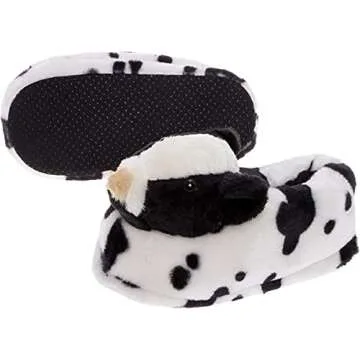 Funziez! Fuzzy Animal Slippers for Women & Men, House Shoes, Teddy Bear, Cow, Cute, Great Mother's Day Gift for Mom, Wife, Daughter (Small)
