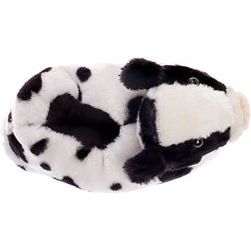 Funziez! Fuzzy Animal Slippers for Women & Men, House Shoes, Teddy Bear, Cow, Cute, Great Mother's Day Gift for Mom, Wife, Daughter (Small)
