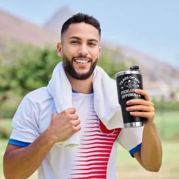 Lifecapido Pickleball Gifts 30oz Tumbler with Lid, Funny Christmas Gifts Birthday Gifts for Pickleball Lovers, Pickleball Player, Pickleball Coach (Black)