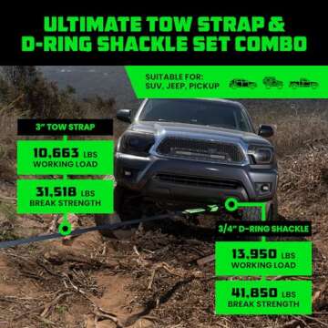 Rhino USA Heavy-Duty Recovery Gear Combos Off-Road Truck Vehicle Recovery, Best Offroad Towing Acces...