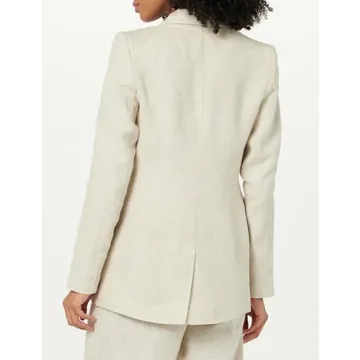 The Drop Women's Blake Long Blazer Natural Linen