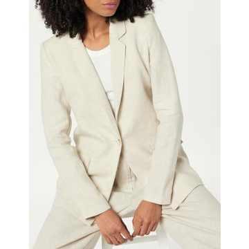 The Drop Women's Blake Long Blazer Natural Linen