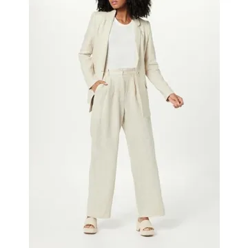 The Drop Women's Blake Long Blazer Natural Linen