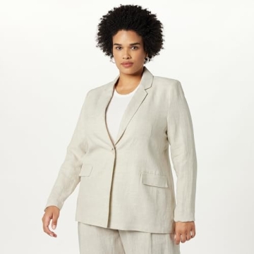 The Drop Women's Blake Long Blazer Natural Linen