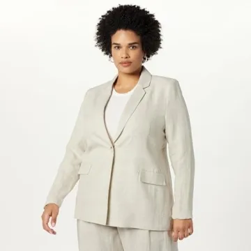 The Drop Women's Blake Long Blazer Natural Linen