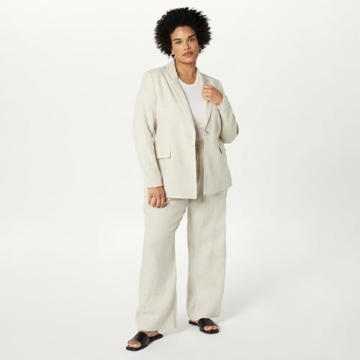 The Drop Women's Blake Long Blazer Natural Linen
