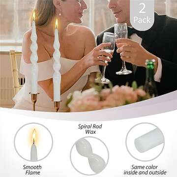 Gedengni Spiral Taper Candles Set of 2 - Elegant Decorative Candles