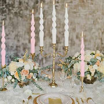 Gedengni Spiral Taper Candles Set of 2 - Elegant Decorative Candles