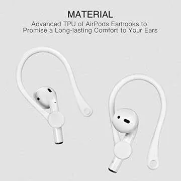 Ear Hooks Compatible with Apple AirPods Pro 2, Pro, 3, 2 and 1, ICARERSPACE AirPods Ear Hooks for Running, Jogging, Cycling, Gym - White