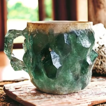 Elegant Multi-Colored Mineral Crystal Coffee Mugs