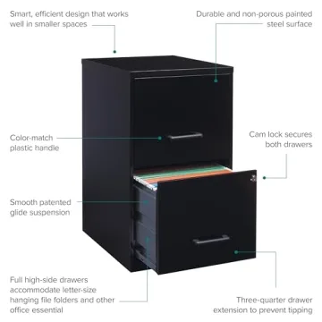 Lorell 14341 Vertical File Cabinet, Compact and Stylish