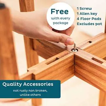 Adjustable Mid Century Acacia Wood Plant Stand for Any Home