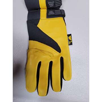 Men's Goat Skin Leather Palm Work Gloves, Water-Resistant HydraHyde, Medium (Wells Lamont 3227) (Extra Large)