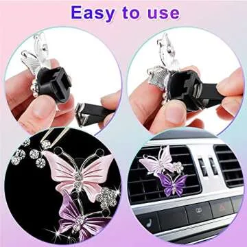Butterfly Car Air Fresheners, Bling Car Accessories For Women, Cute Diamond Car Accessories Interior,Rhinestone Car Accessories,Car Charm Decorations