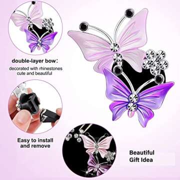 Butterfly Car Air Fresheners, Bling Car Accessories For Women, Cute Diamond Car Accessories Interior,Rhinestone Car Accessories,Car Charm Decorations