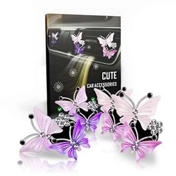 Butterfly Car Air Fresheners, Bling Car Accessories For Women, Cute Diamond Car Accessories Interior,Rhinestone Car Accessories,Car Charm Decorations