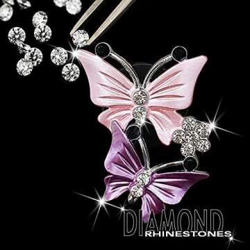 Butterfly Car Air Fresheners, Bling Car Accessories For Women, Cute Diamond Car Accessories Interior,Rhinestone Car Accessories,Car Charm Decorations