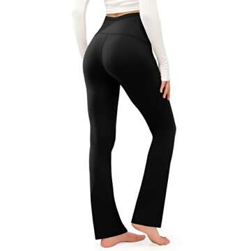 JOYSPELS Maternity Bootcut Pants with Pockets Over The Belly Pregnancy Yoga Pants for Work Flare Mat...
