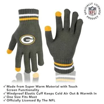 Ultra Game NFL Green Bay Packers Beanie and Gloves Set